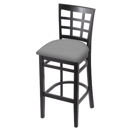 Holland Bar Stool Co 30" Bar Stool, Black Finish, Canter Grey Seat 313030Blk007